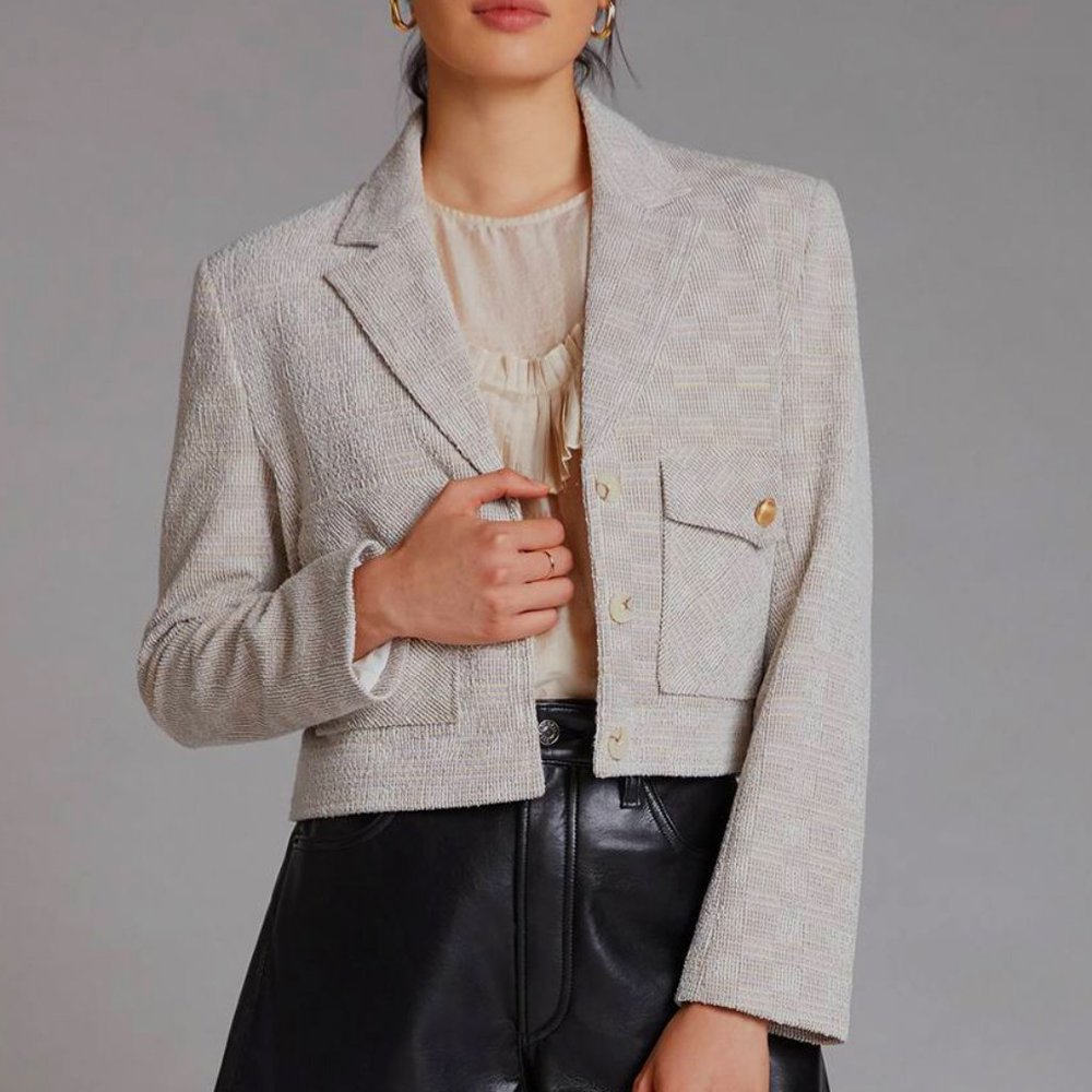 Anthropologie Classic Tweed Blazer